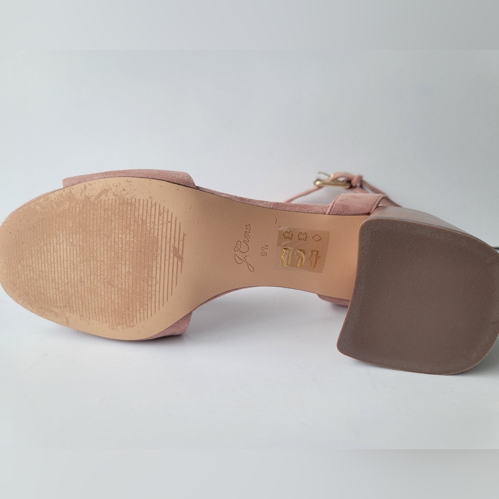 J. Crew Wide - Strap Penny Sandals in Suede, Frosted Taupe, 9.5 - Picture 8 of 13